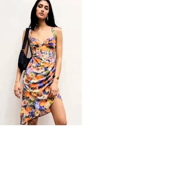 Cider Floral Sweetheart Event Asymmetric Dress - Picture 11 of 11